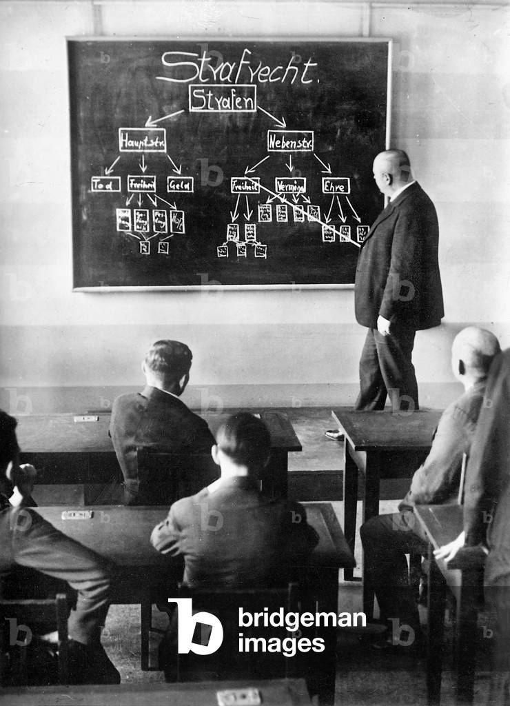 Lesson in a police academy, 1931 (b/w photo)