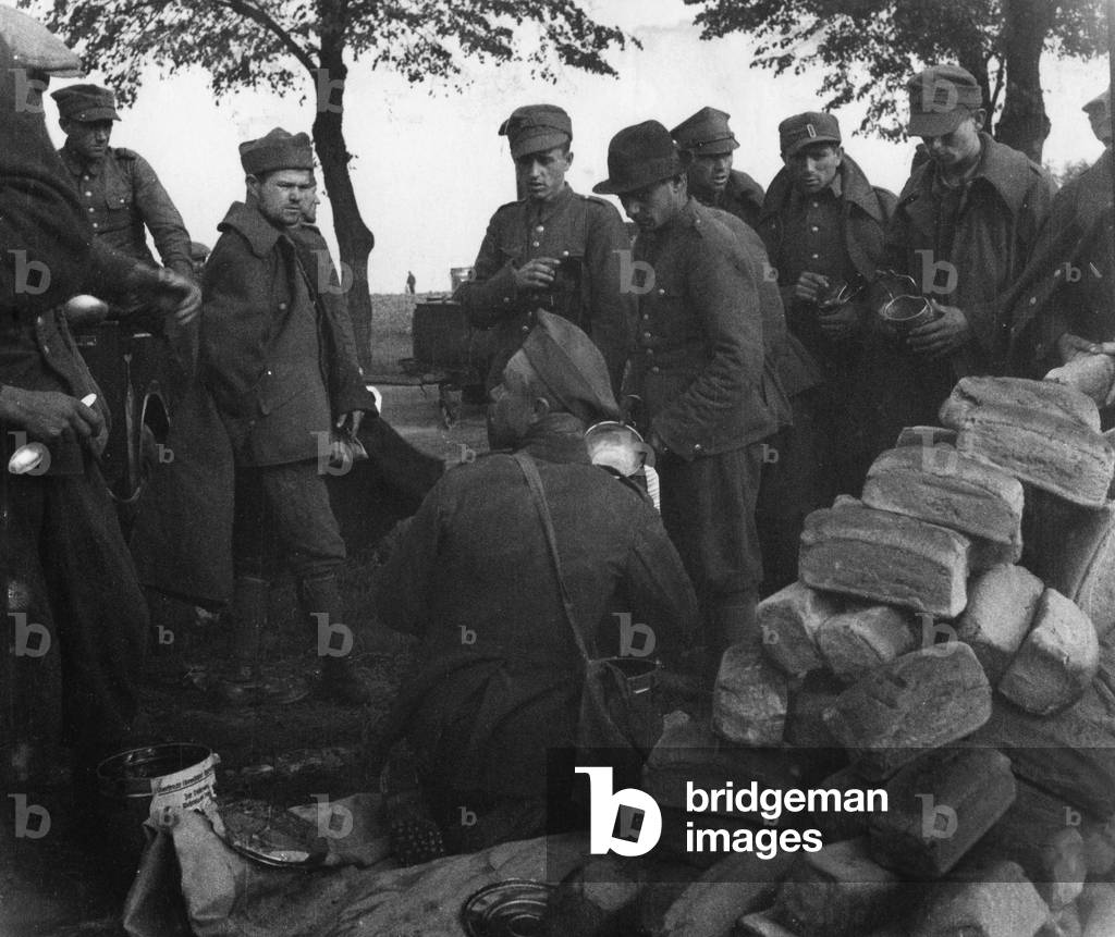 The Stablach detention center in East Prussia (b/w photo)