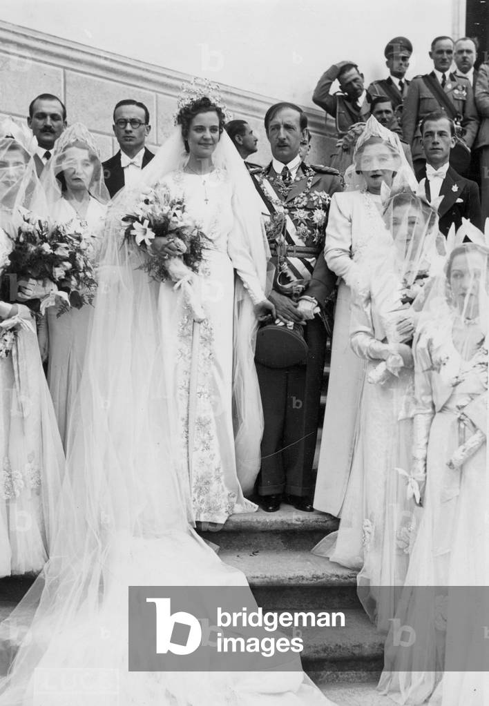 Wedding of Albanian King Zog I (b/w photo)