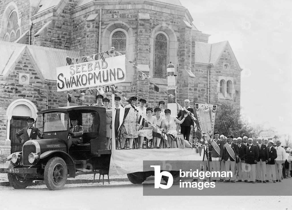 Procession in Swakopmund, 1930 (b/w photo)