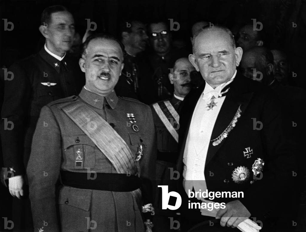 Francisco Franco with Wilhelm Faupel, 1936 (b/w photo)