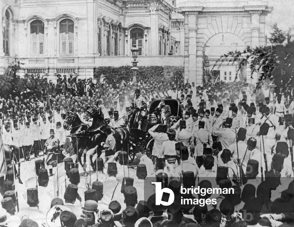 Sultan Abdul Hamid II, 1908 (b/w photo)