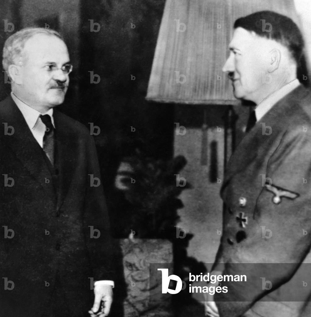 Adolf Hitler with Vyacheslav Molotov, 1940 (b/w photo)