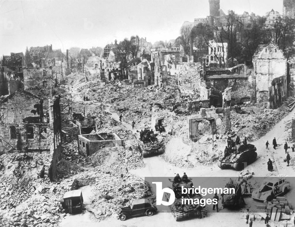 The destroyed Nuremberg, 1945 (b/w photo)