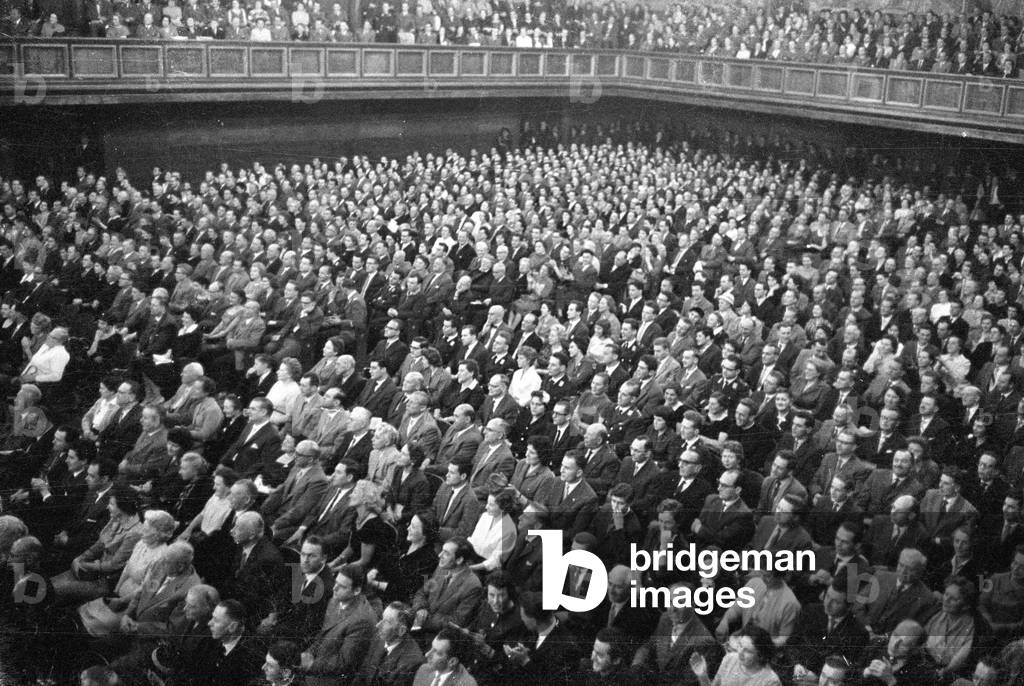 Military concert in Munich, 1959 (b/w photo)