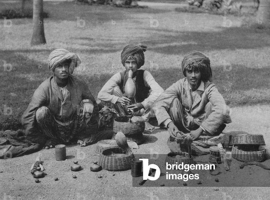 Indian snake summoner, 1934 (b/w photo)