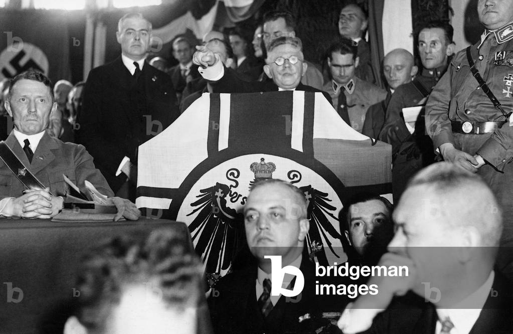 Alfred Hugenberg at the Harzburg Conference, 1931 (b/w photo)