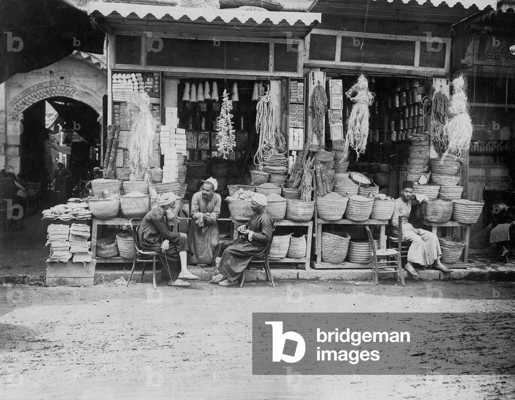 Shop in Alexandria, 1916 (b/w photo)