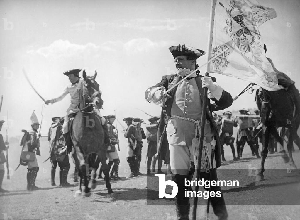 Prussian soldiers in 'Das Fraeulein von Barnhelm', 1940 (b/w photo)