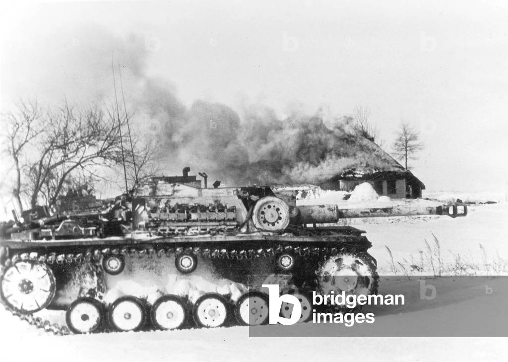 German StuG III in Russia (b/w photo)