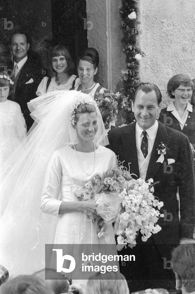 Wedding of Johann-Dieter Freiherr von Malsen-Ponickau, 1965 (b/w photo)