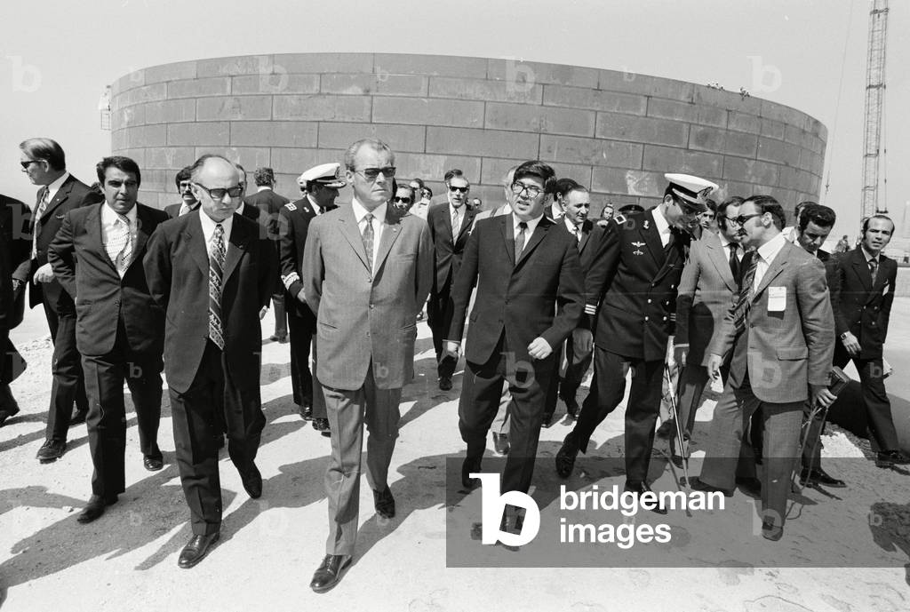 German chancellor Willy Brandt in Iran, 1972 (b/w photo)