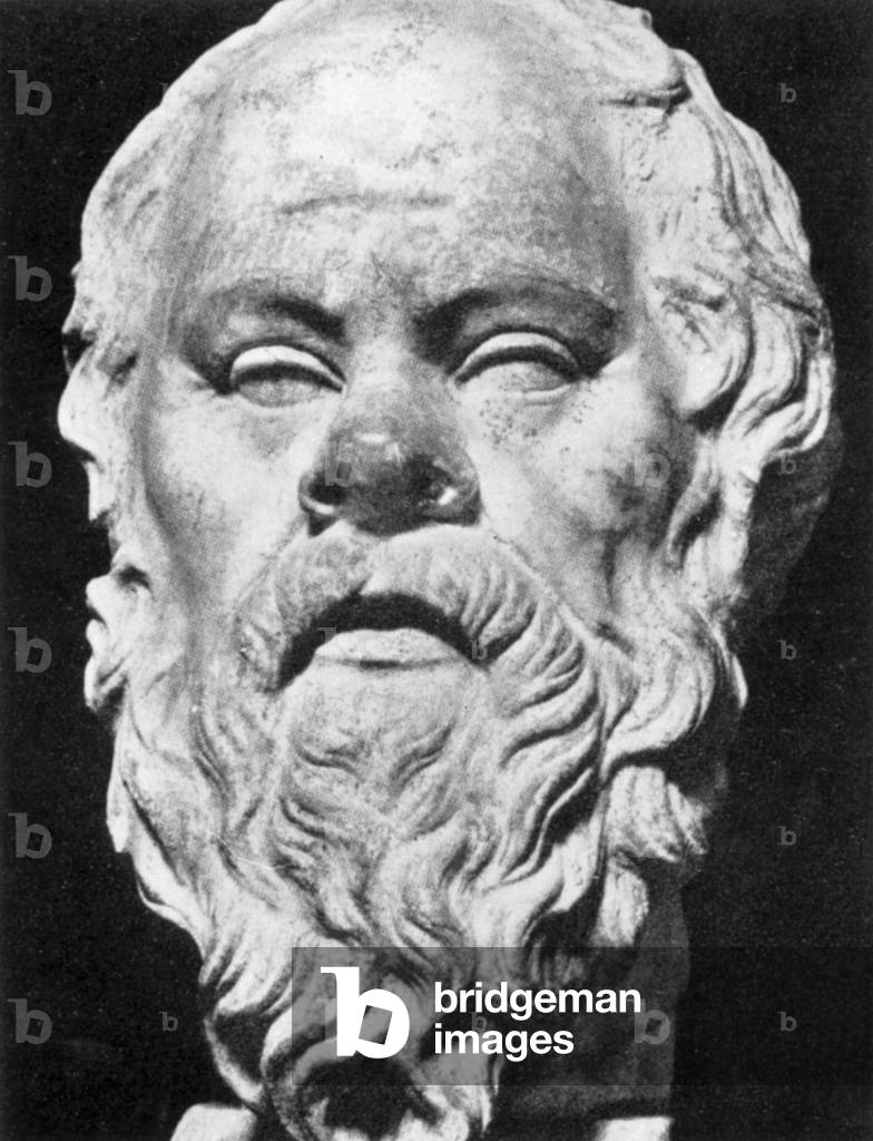 A Bust Of Socrates (b/w photo)