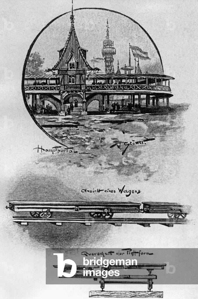 Industrial exhibition in Berlin, 1896 (b/w photo)