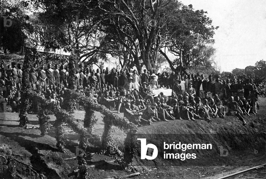 Fighting in German East Africa in World War I, November 1914  (b/w photo)
