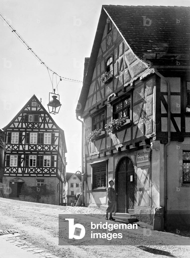 Friedrich von Schiller's birthplace in Marbach, 1934 (b/w photo)