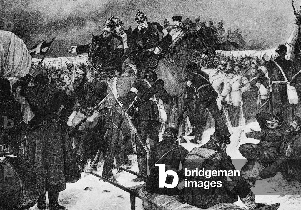 King William I of Prussia during the second German-Danish War, 1864 (b/w photo)