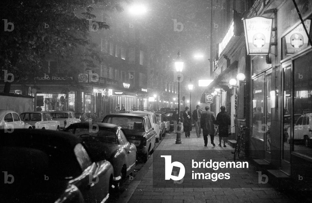 Nightlife in Schwabing, 1971 (b/w photo)