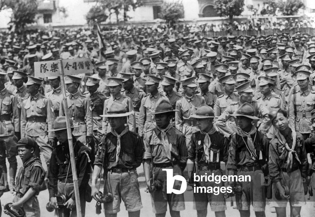 Chinese troops in Manchuria (b/w photo)