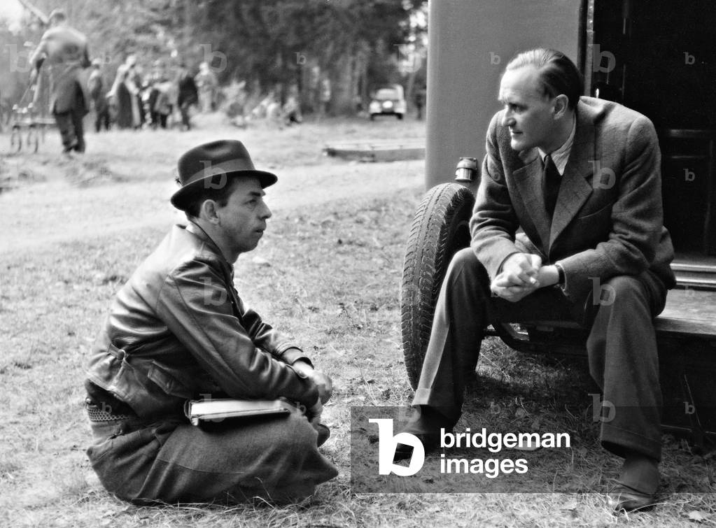 Hans Schweikart during the filming of 'Das Fraeulein von Barnhelm', 1940 (b/w photo)