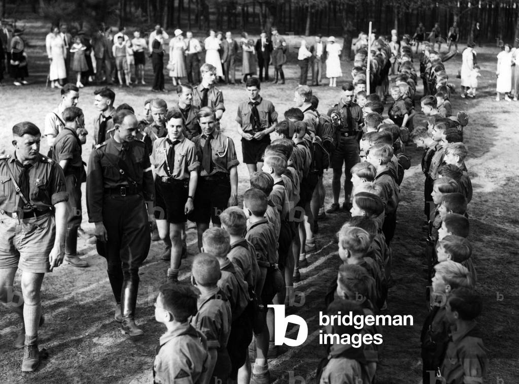 Inspection of the Jungvolk and the HJ, 1934 (b/w photo)