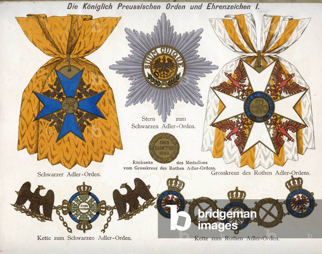 Prussian orders (b/w photo)