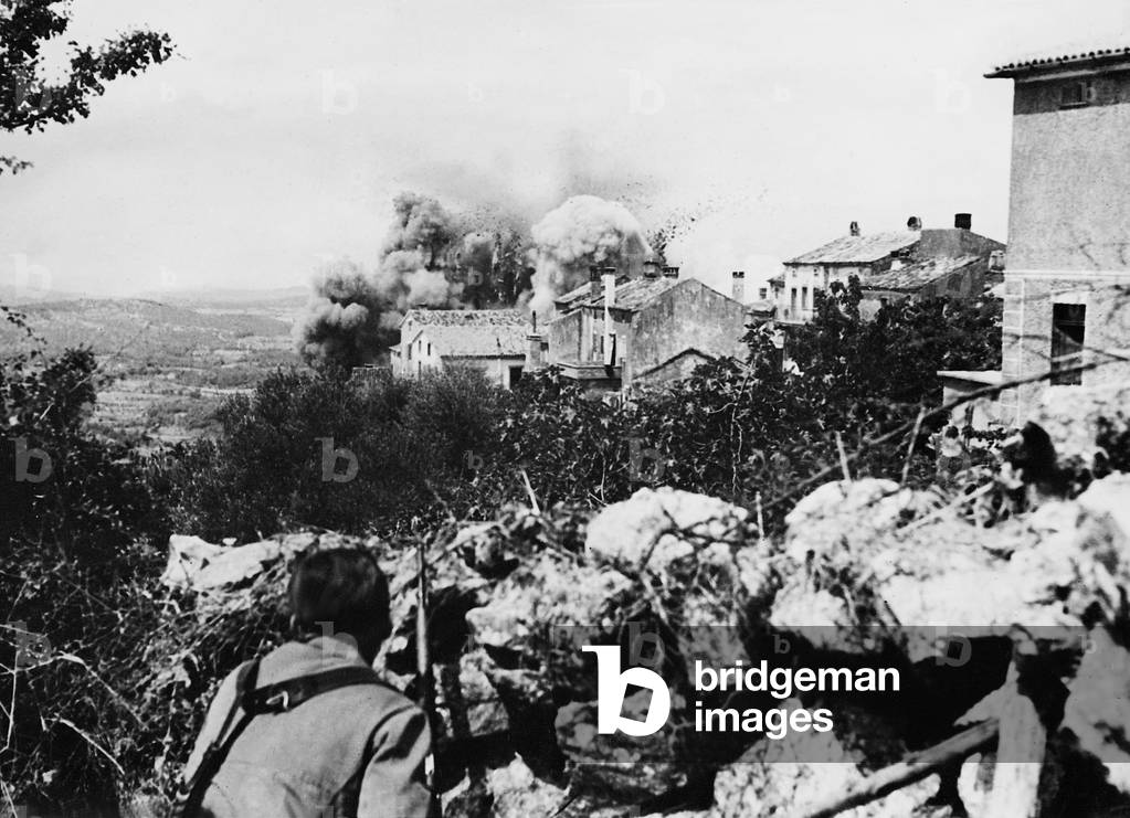 German soldiers fighting with partisans in Yugoslavia, 1944 (b/w photo)