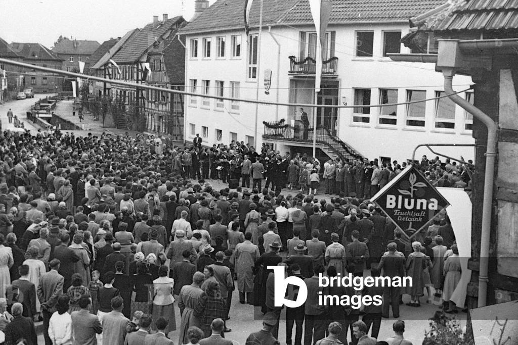 Inauguration of the Village Community Center in Rimbach, 1960 (b/w photo)