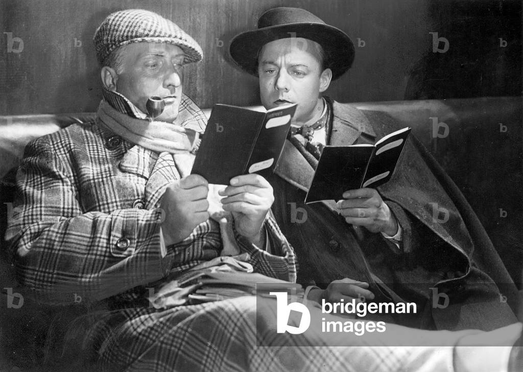 Hans Albers and Heinz Ruehmann in 'The man who was Sherlock Holmes', 1937 (b/w photo)