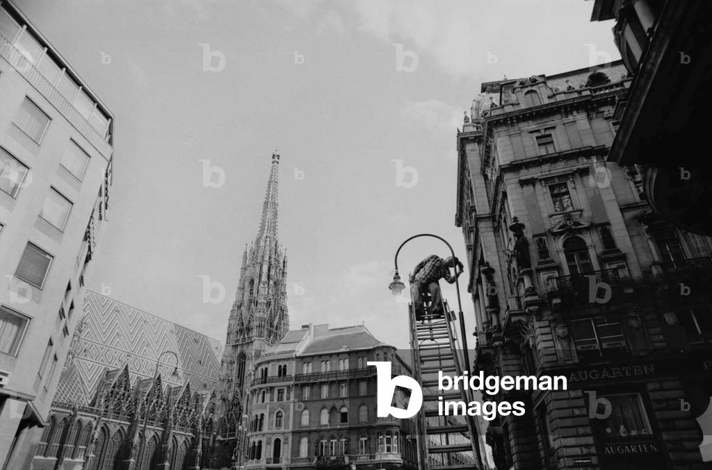 St. Stephen´s Cathedral in Vienna (b/w photo)