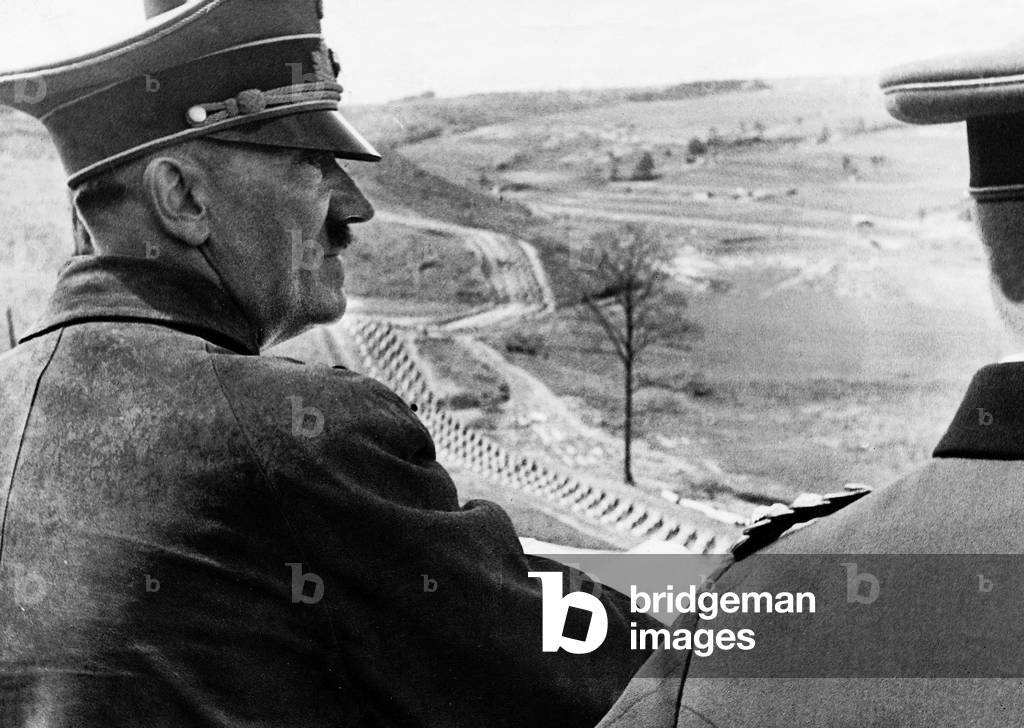 Adolf Hitler at the Western Wall, 1939 (b/w photo)