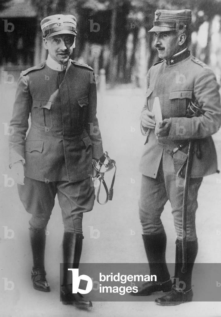 Gabriele d'Annunzio as officer, 1915 (b/w photo)
