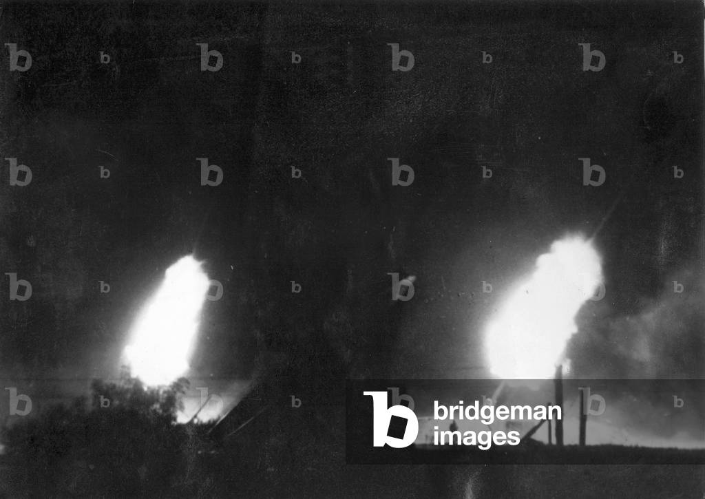 Heavy anti-aircraft battery in Germany, 1944 (b/w photo)