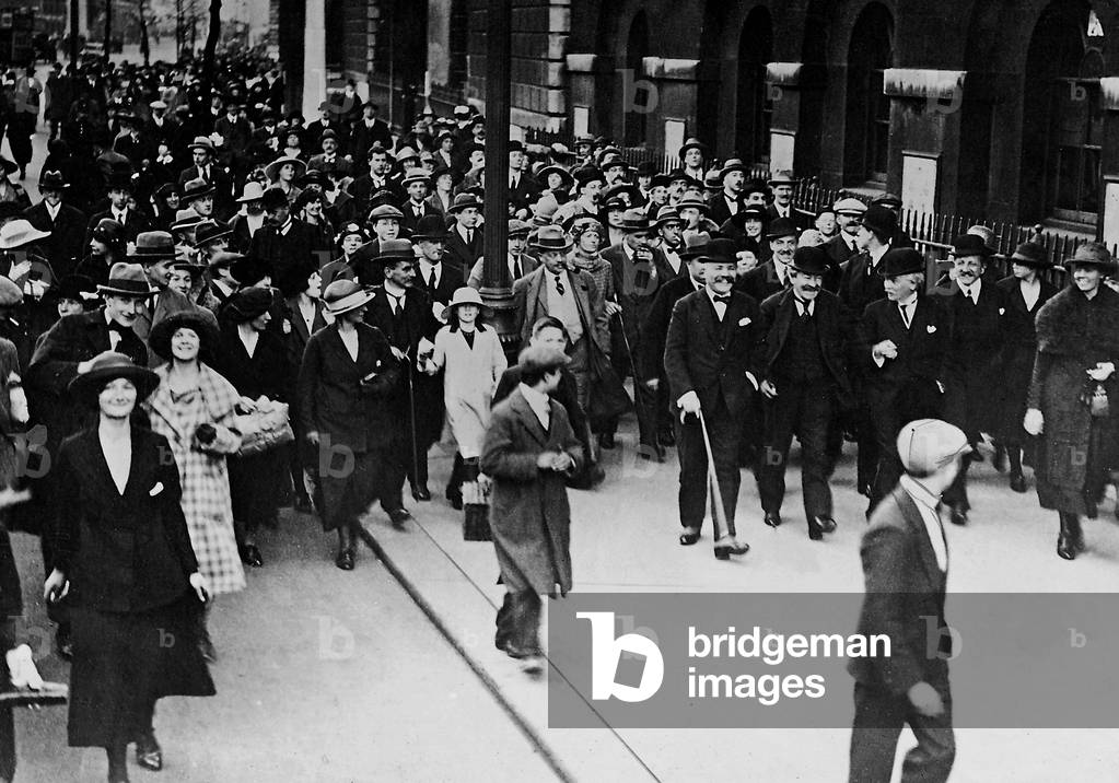 Louis Loucheur, Aristide Briand and Henri Jaspar during the Entente conference in London, 1921 (b/w photo)