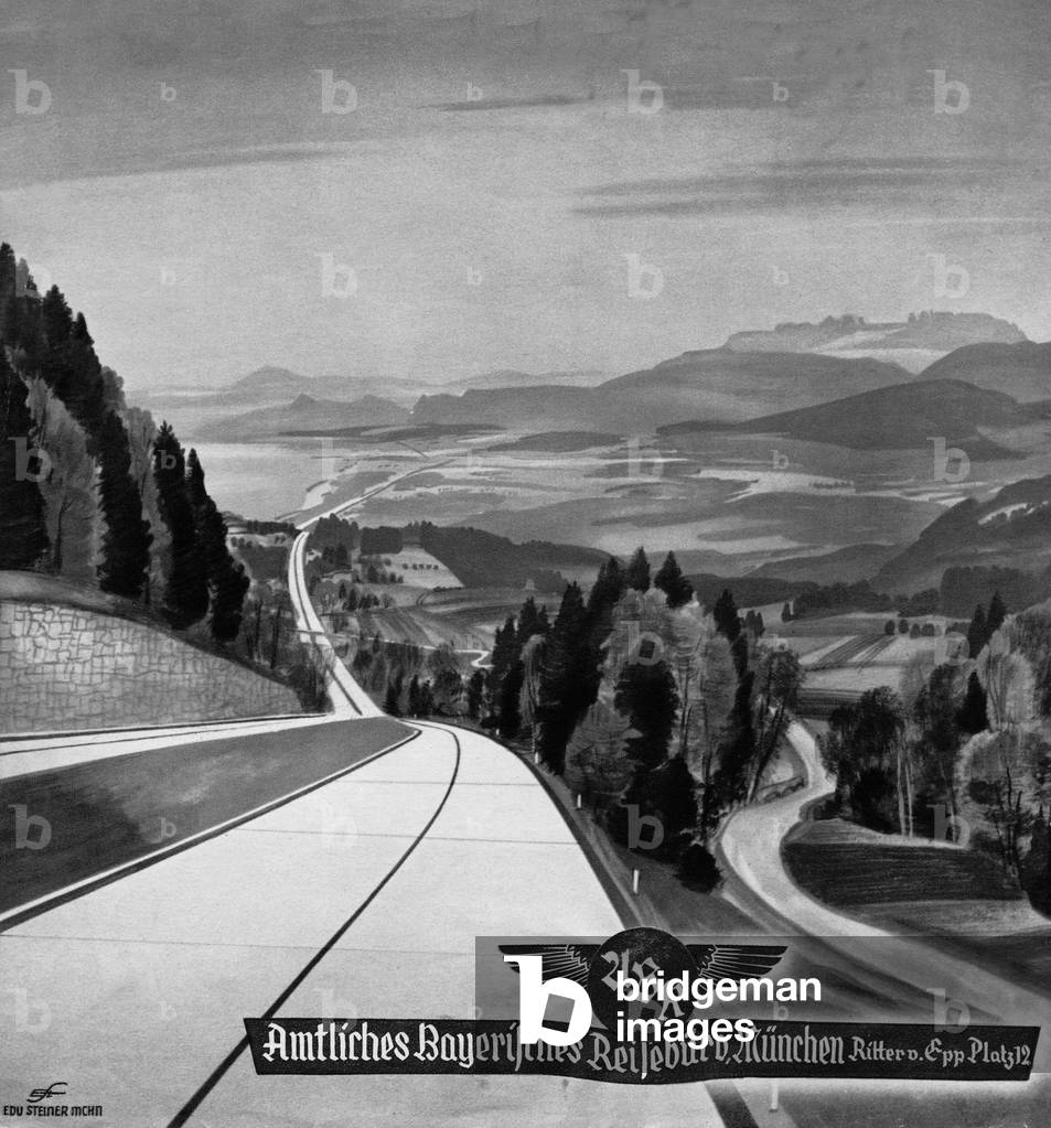 Brochure of the Amtliches Bayerisches Reisebuero (Official Bavarian Travel Agency) in Munich (b/w photo)