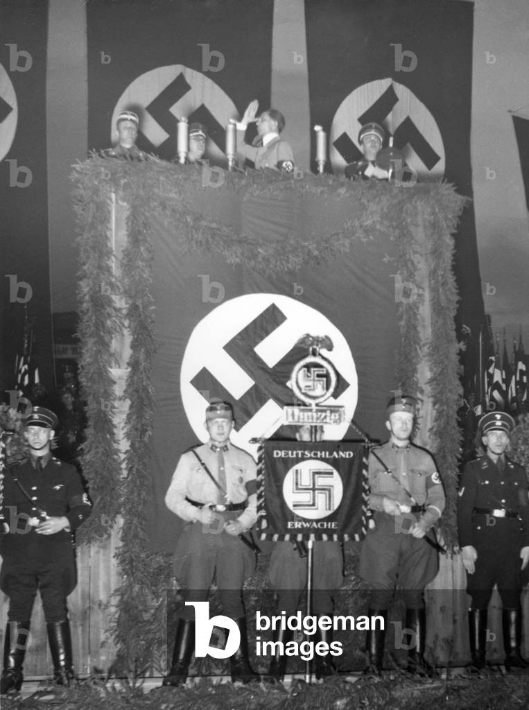 Goebbels holding a speech the evening before the Volkstag elections in Gdansk