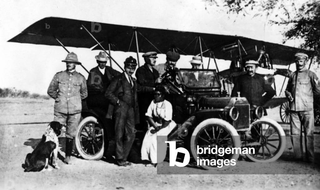 Airplane in German South-West Africa in World War I  (b/w photo)