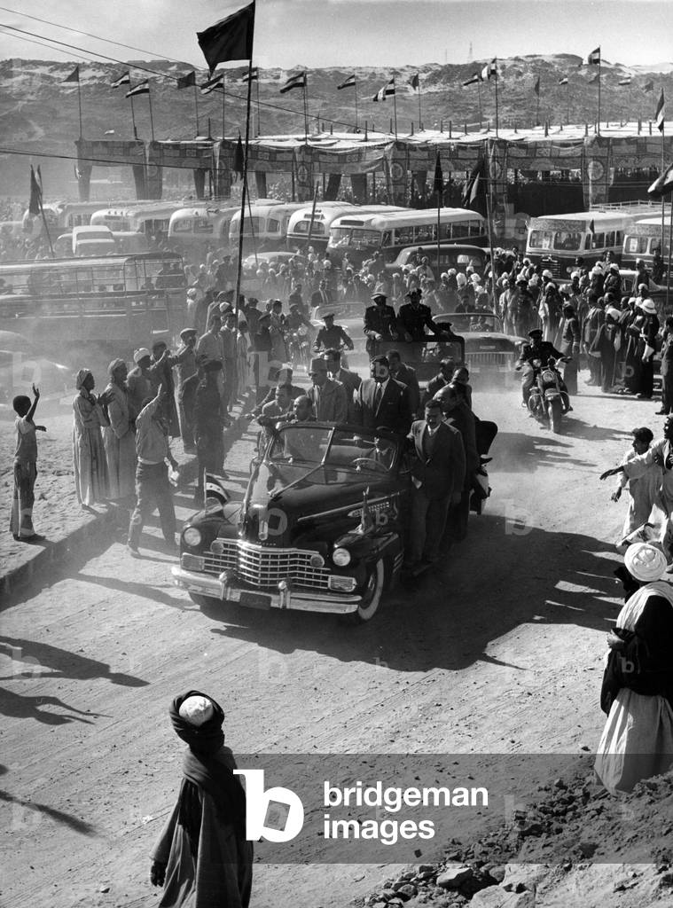 Inauguration of the Aswan dam, 1971 (b/w photo)