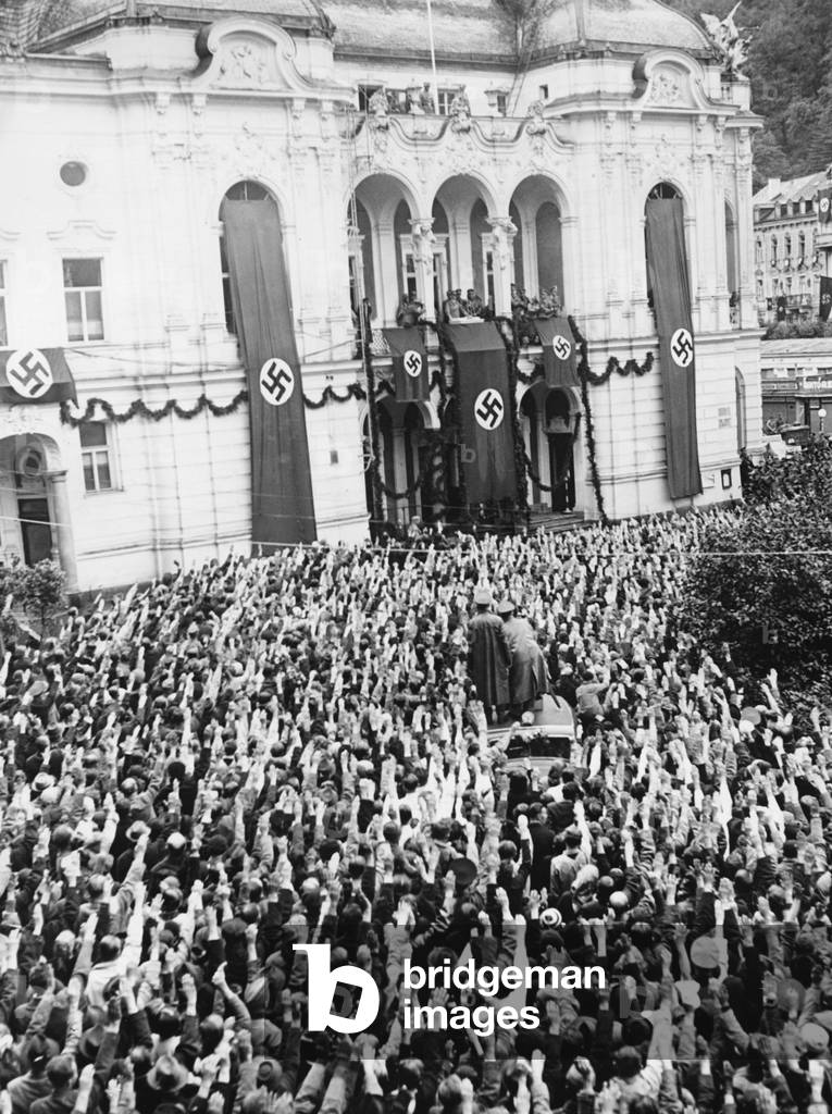Adolf Hitler in Karlsbad in the Sudetenland, 1938