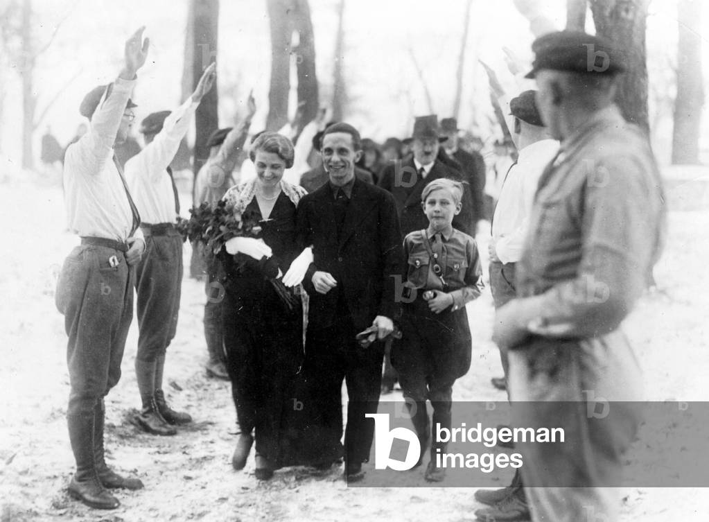 Wedding of Dr. Josef Goebbels and Magda Goebbels (b/w photo)