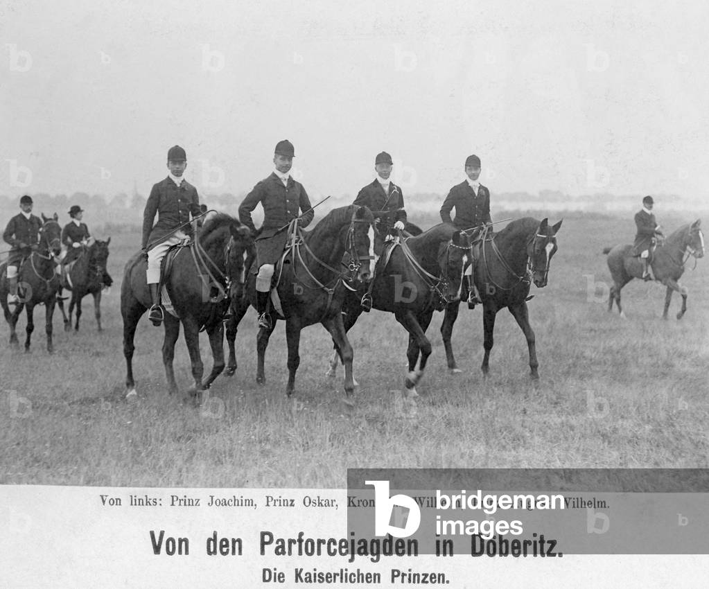 Crown Prince Wilhelm of Prussia on a hunting trip, 1908