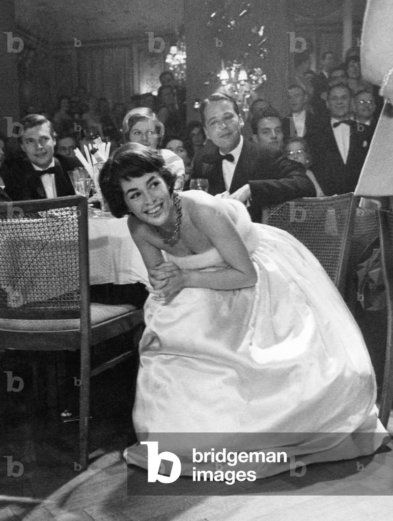 Marianne Koch with her husband Gerhard Freund, 1958 (b/w photo)