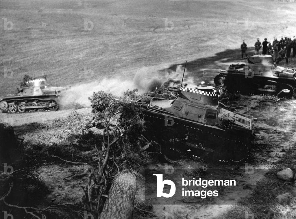 Panzer I during a maneuver, 1937 (b/w photo)