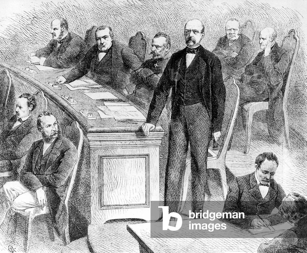 First meeting of the North German Confederation, 1867 (b/w photo)