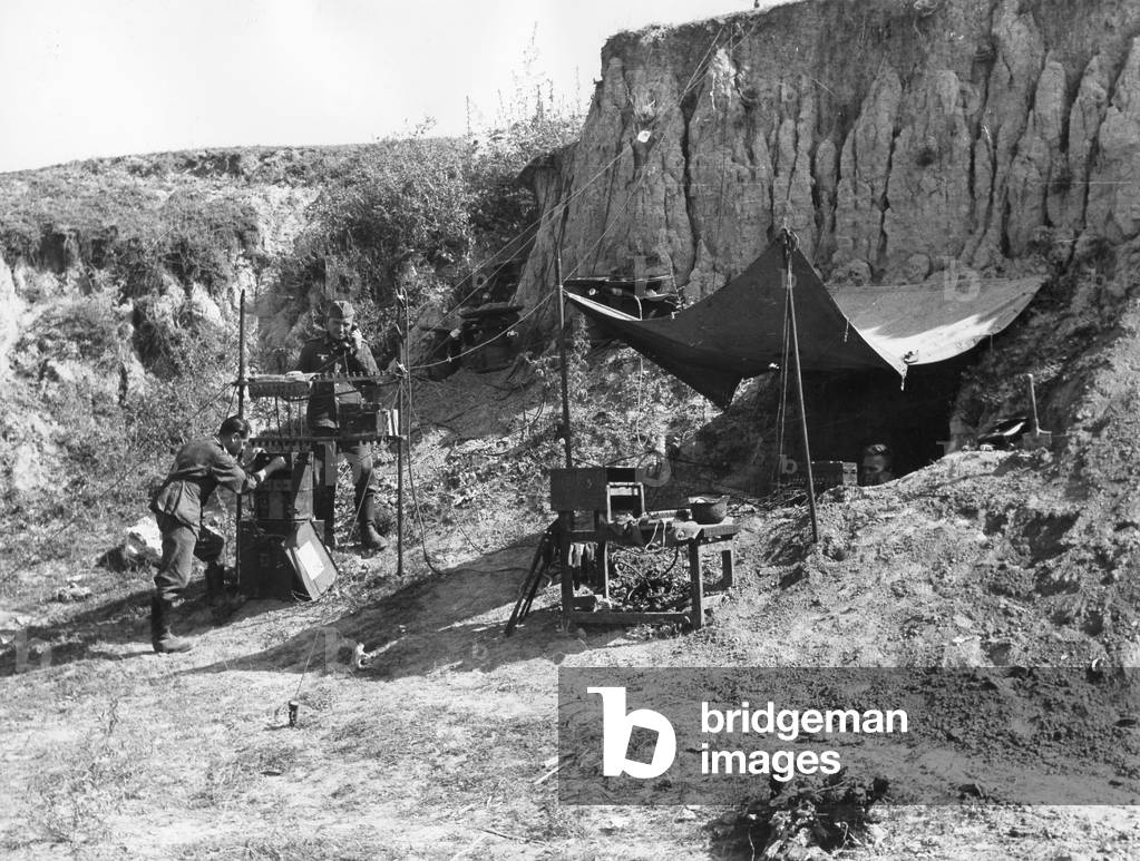 German bunkers on the Eastern Front at Stalingrad, 1942 (b/w photo)