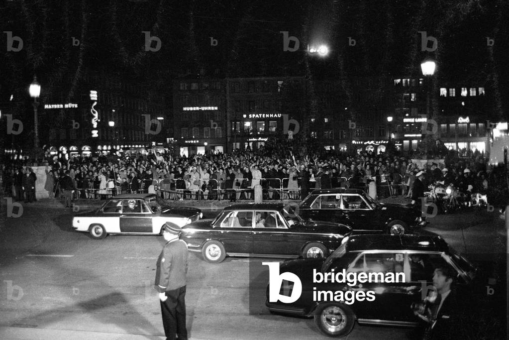 Belgian state visit to Munich, 1971 (b/w photo)