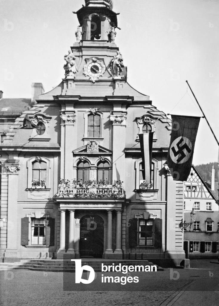 City hall in Kulmbach, 1942 (b/w photo)