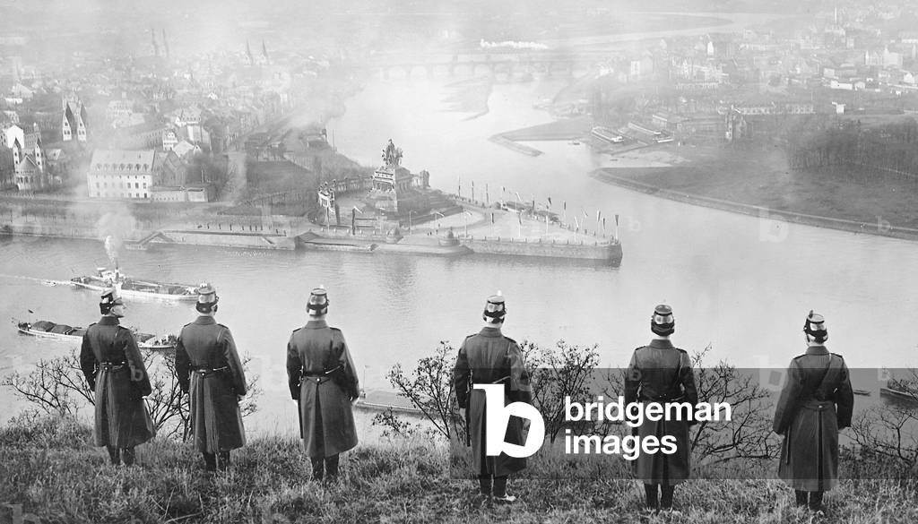 German constables at Deutsches Eck, 1929 (b/w photo)