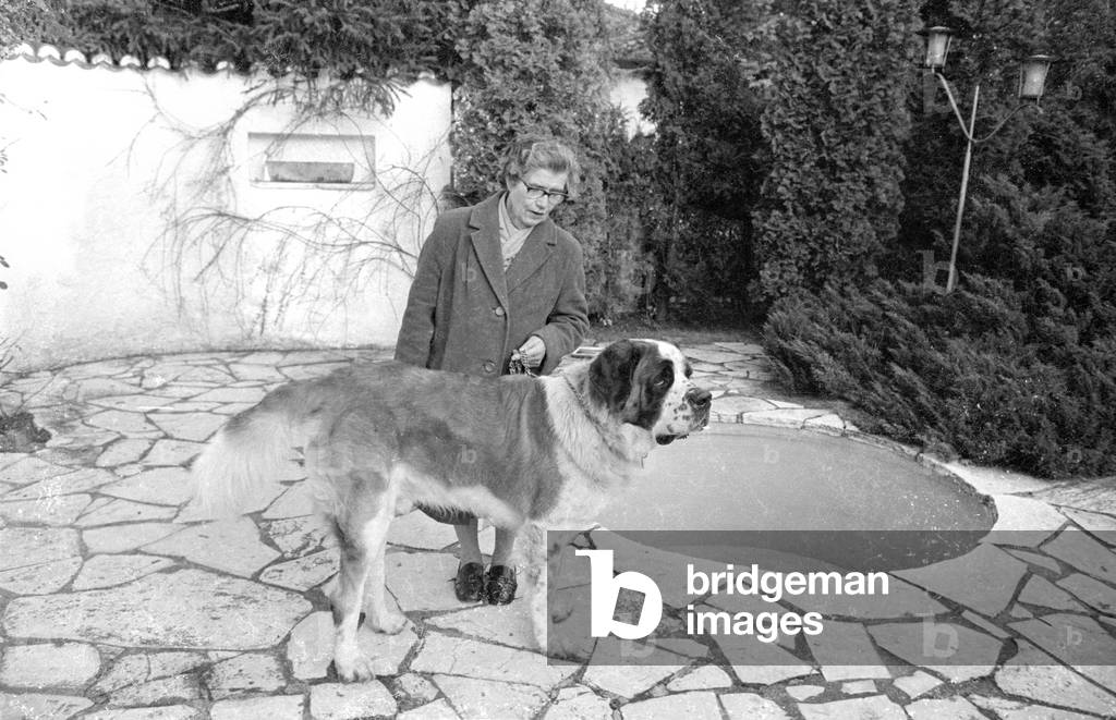 Woman with Bernadine, 1974 (b/w photo)