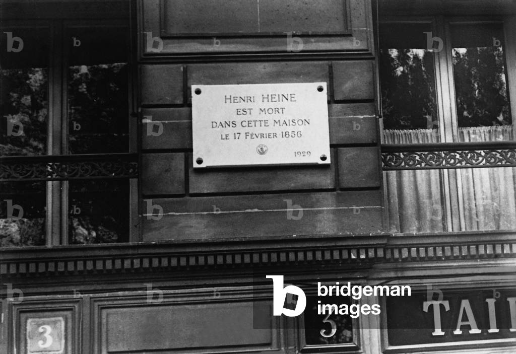 Life Table at the Residence of Heinrich Heine in Paris, 1929 (b/w photo)